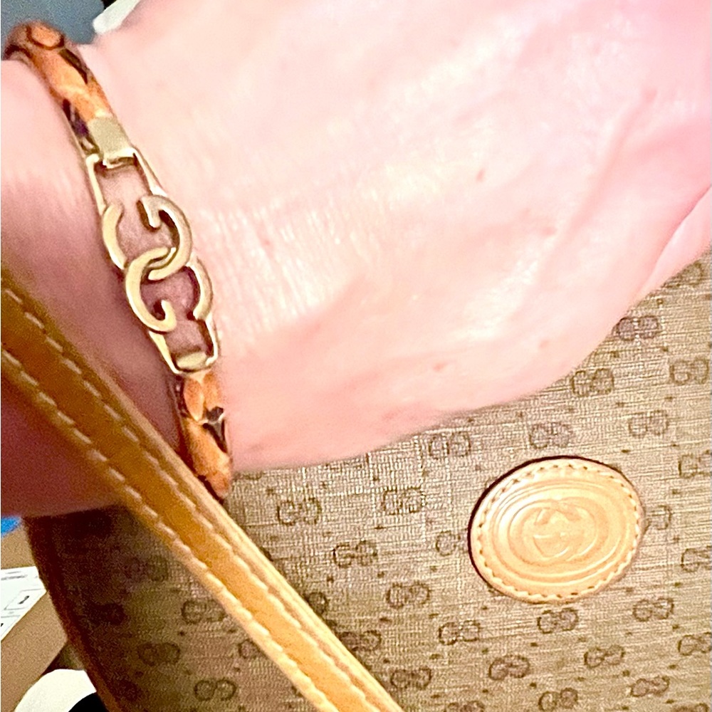 Vintage Gucci GG logo Snakeskin Bracelet - Picture 4 of 6